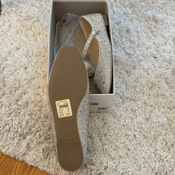 Betsey Johnson Glittering Cream/Silver Flats - Picture 3 of 4